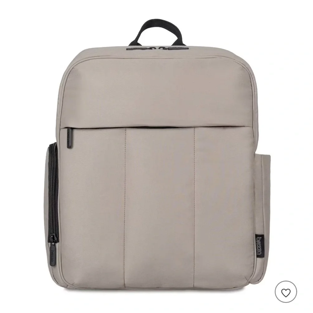 Baby Brezza Gio Taupe Quilted Diaper Bag Backpack